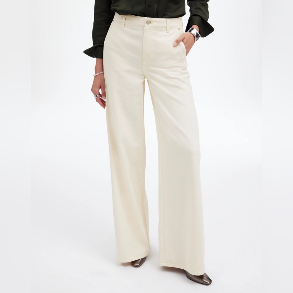 Madewell Cream Wide Leg Jeans